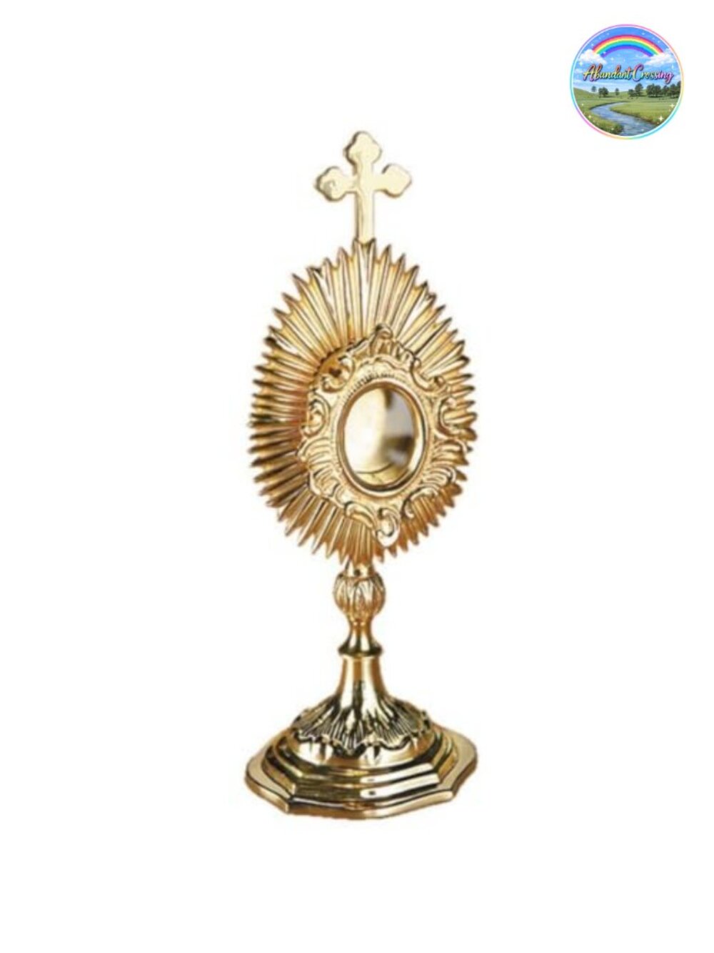 Solid Brass Reliquary Monstrance 10" Tall Religious Home Décor